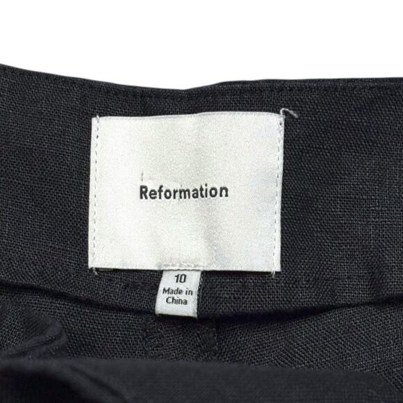 Reformation Linen Crop Pants - Size 10 - Black - Wide Leg Culottes - Nearly New - Picture 4 of 6